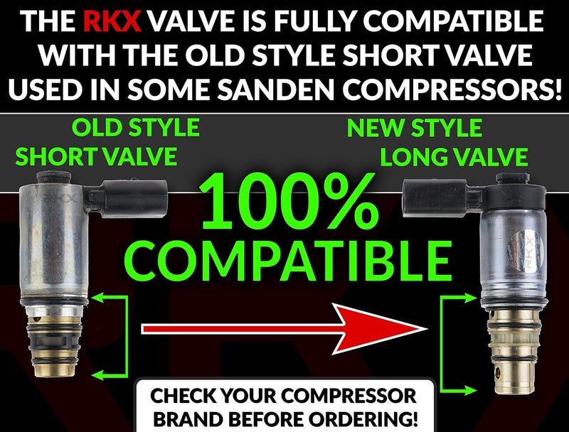 RKX AC Compressor Control Solenoid Valve Compatible with Audi and Volkswagen Compressors made by Sanden PXE16 PXE14 MK5 MK6 B8 TDI - Image 2